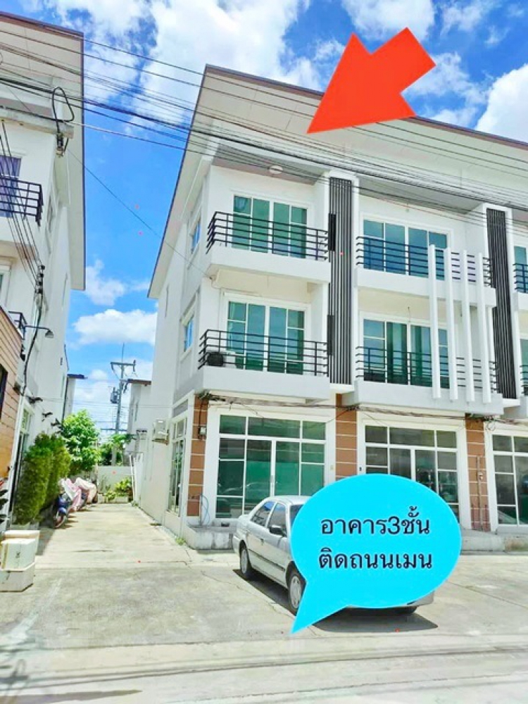 ติดถนนเศรษฐกิจสายหลัก กว้าง 20 เมตร ทำเลศักยภาพ วัดศรีเมือง 990ม. อาคาร 3 ชั้น หลังมุม เศรษฐกิจ-คลองครุ เมืองสมุทรสาคร 2-3นอน 3น้ำ 18 ตร.ว.