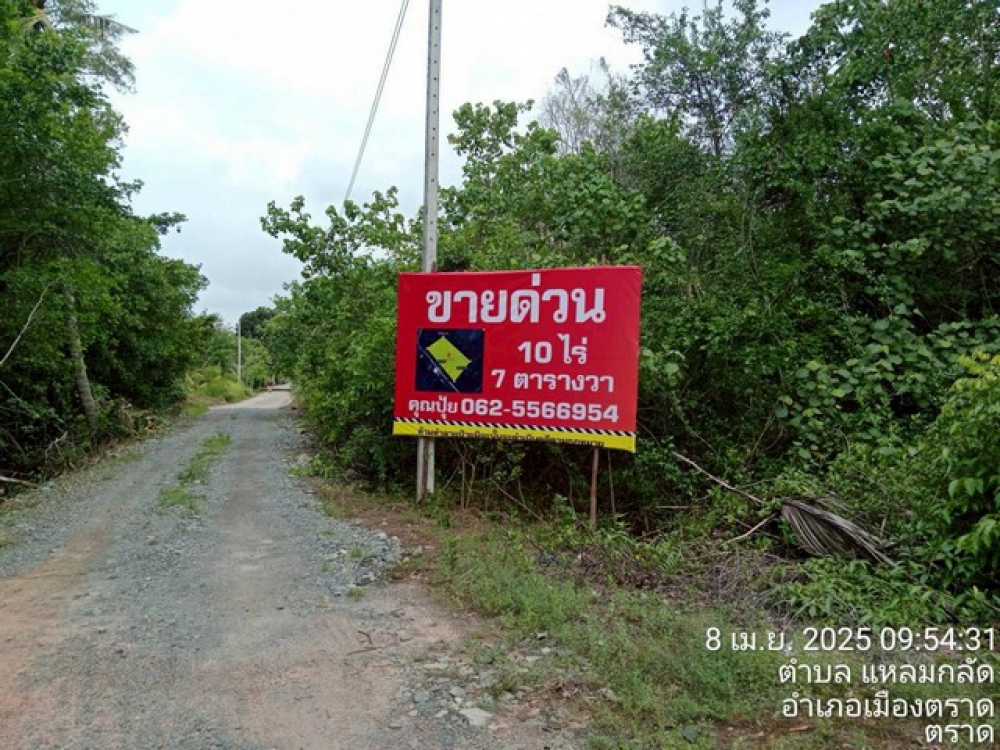 ขายที่ตราด ที่เปล่าแหลมกลัด..ที่ใกล้ทะเลติดคลองสนห่างจากทะเล100เมตร