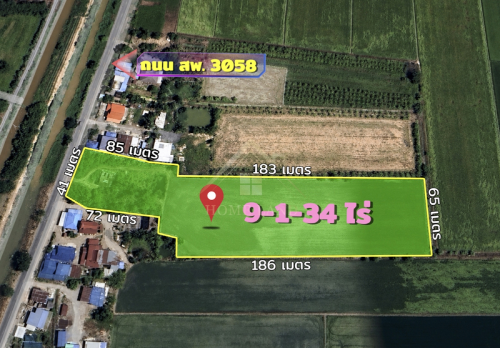 BHL1304 ที่ดินแปลงใหญ่ 9-1-34 ไร่ หนองสาหร่าย สุพรรณบุรี