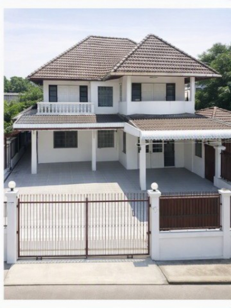 เมืองนครปฐม ให้เช่าบ้านเดี่ยว 2 ชั้น 5 นอน  ใกล้ม.ศิลปากร 1 กม. สำนักงานที่ดิน นครปฐม 850 ม.ลำพยา 2 น้ำที่ดิน 130 ตร.วา.โรงจอดรถมีหลังคา
