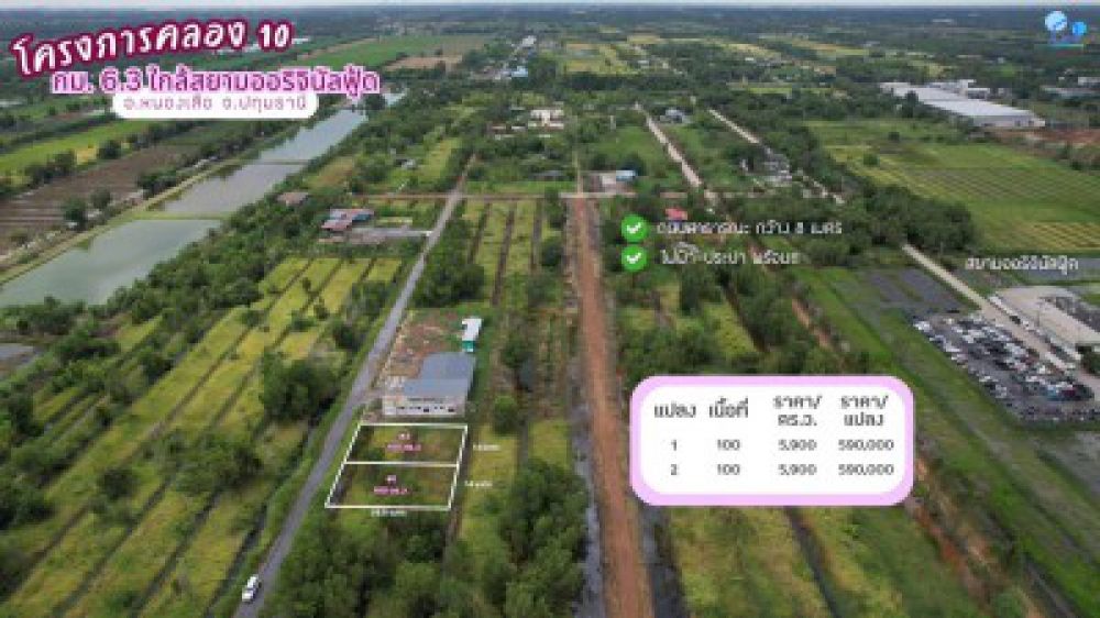 ขายที่ดินคลองสิบ เหมาะสำหรับสร้างบ้านอยู่อาศัย บ้านสวน อ.หนองเสือ จ.ปทุมธานี